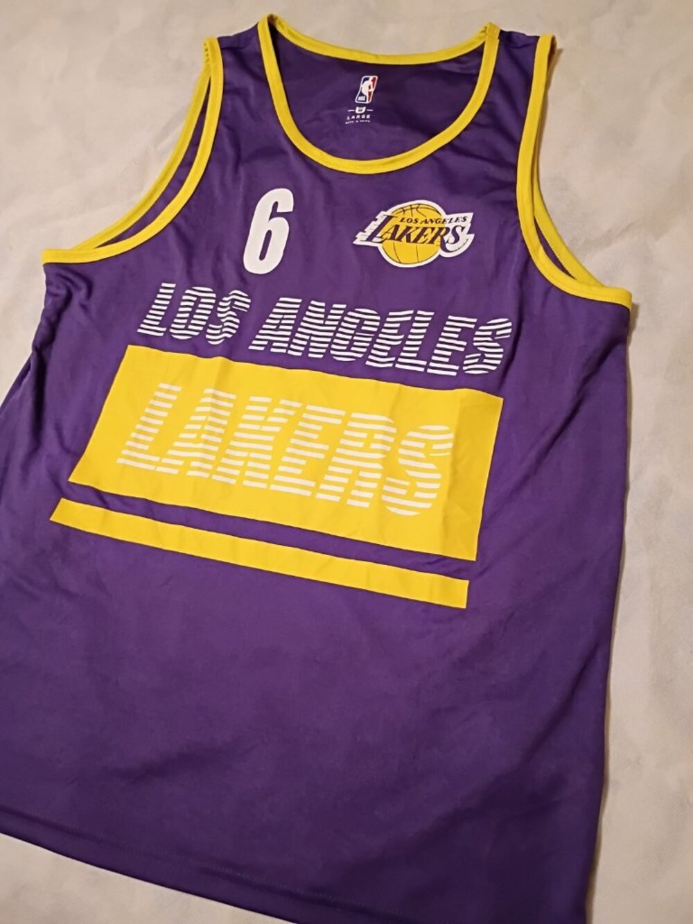 LOS ANGELES LAKERS Lebron James 6 Jersey Large Polyester UNK